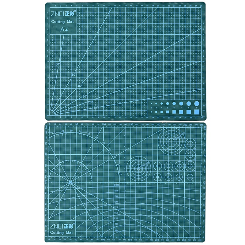 正彩(ZNCI)A4切割垫板套装 美工切割雕刻垫板 模型垫手工垫桌面垫鼠标垫写字垫送笔刀刀片钢尺 1810绿色