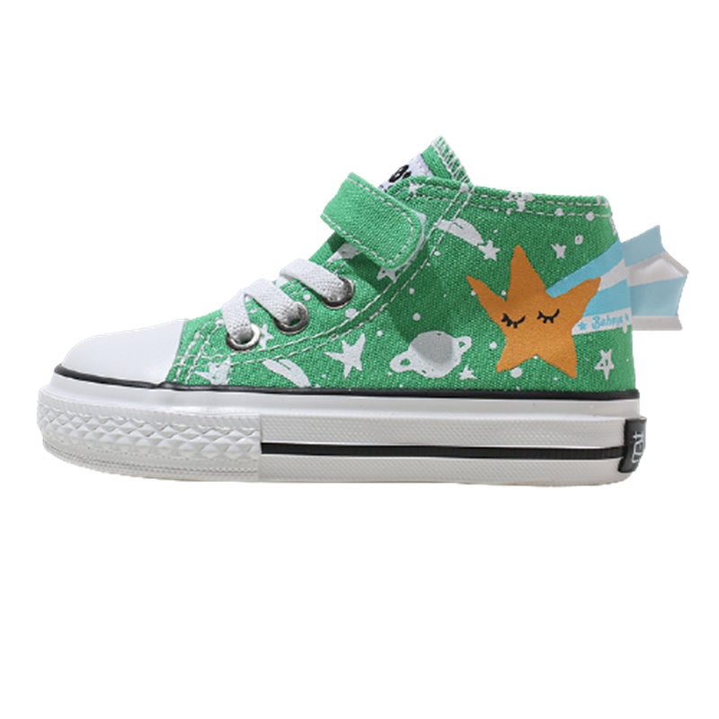 芭芭鸭儿童学步鞋1-3岁宝宝帆布鞋卡通休闲鞋男女童高帮板鞋