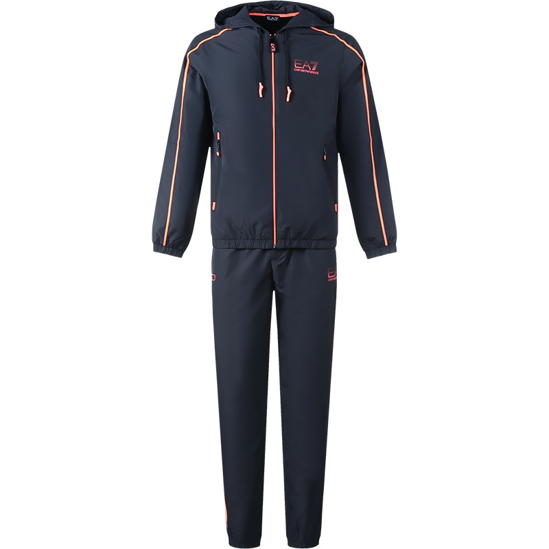 阿玛尼 EMPORIO ARMANI EA7 男士聚酯纤维经典时尚连帽拉链运动套装6KPV01 PN4HZ