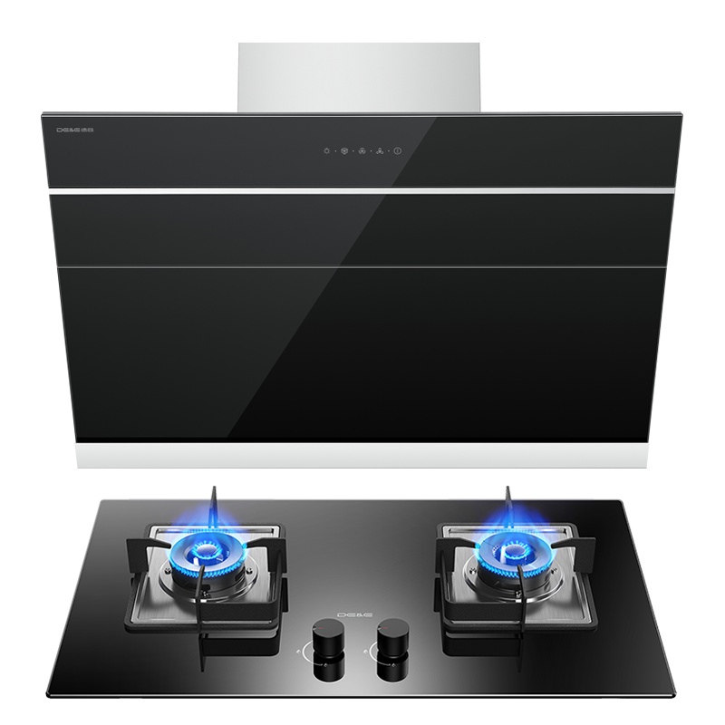 德意(DE&E)20立方侧吸式大吸力烟灶套餐 免换洗抽油烟机燃气灶具烟灶套装855E+301A(液化气/天然气)