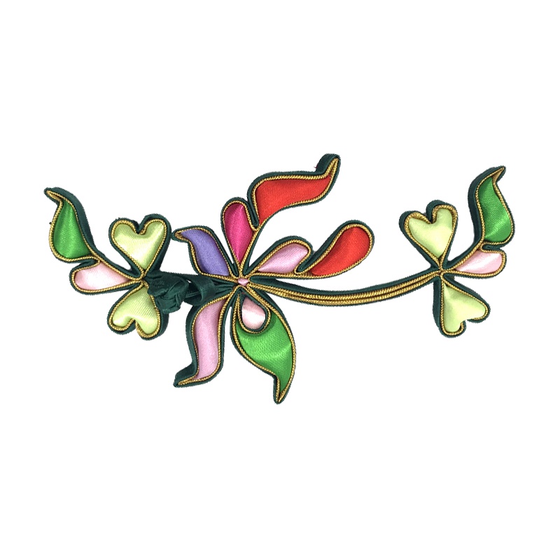 苏斯 高档唐装旗袍扣手工夹棉盘扣 手工民族风艺术套装手工盘扣子布扣大凤尾盘扣 066D白菊黄边+玫红