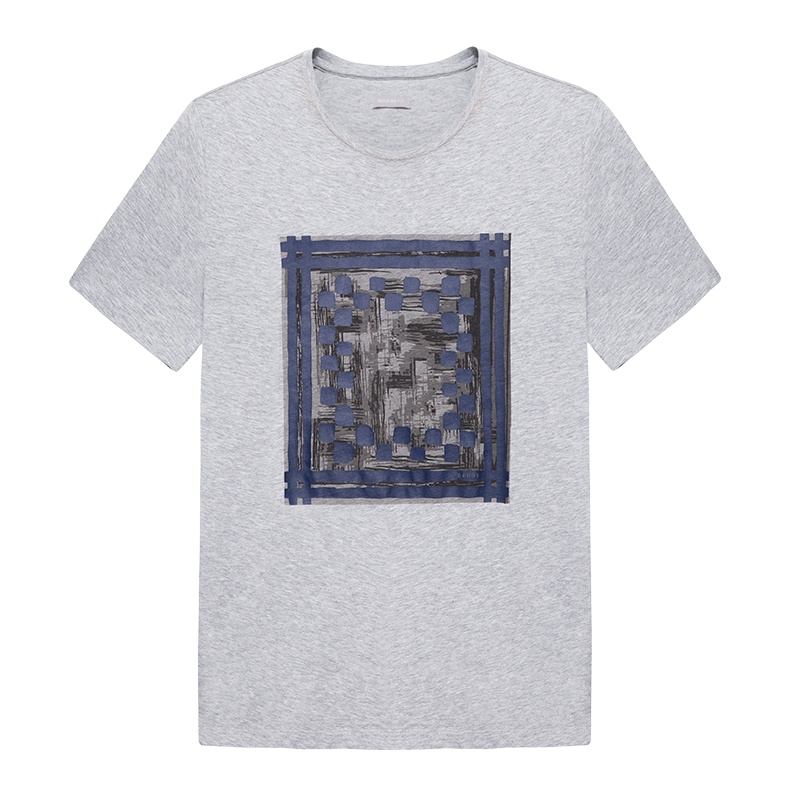 鄂尔多斯ERDOS春夏纯棉印花圆领短袖男式T恤