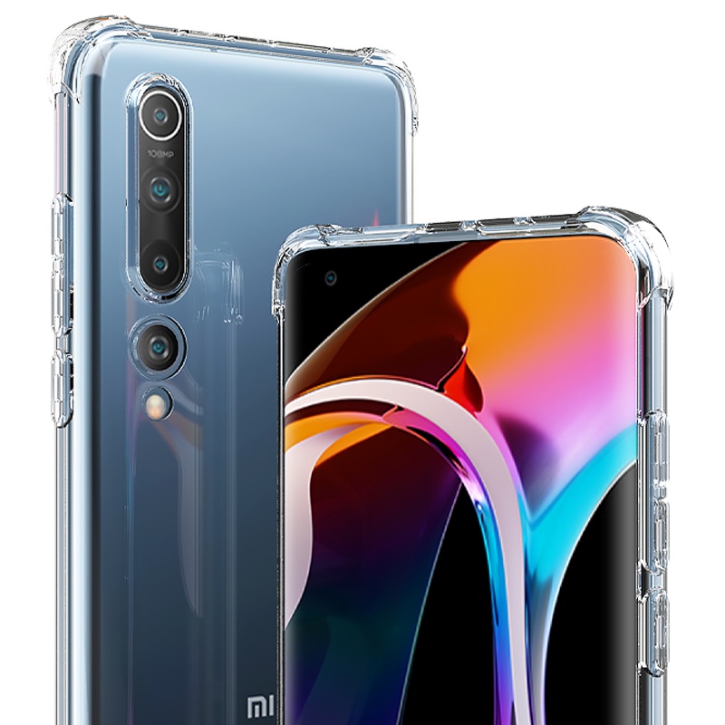 ESCASE 小米10手机壳保护套全包气囊防摔TPU壳(有吊绳孔)ES-iP9系列 升级版透白