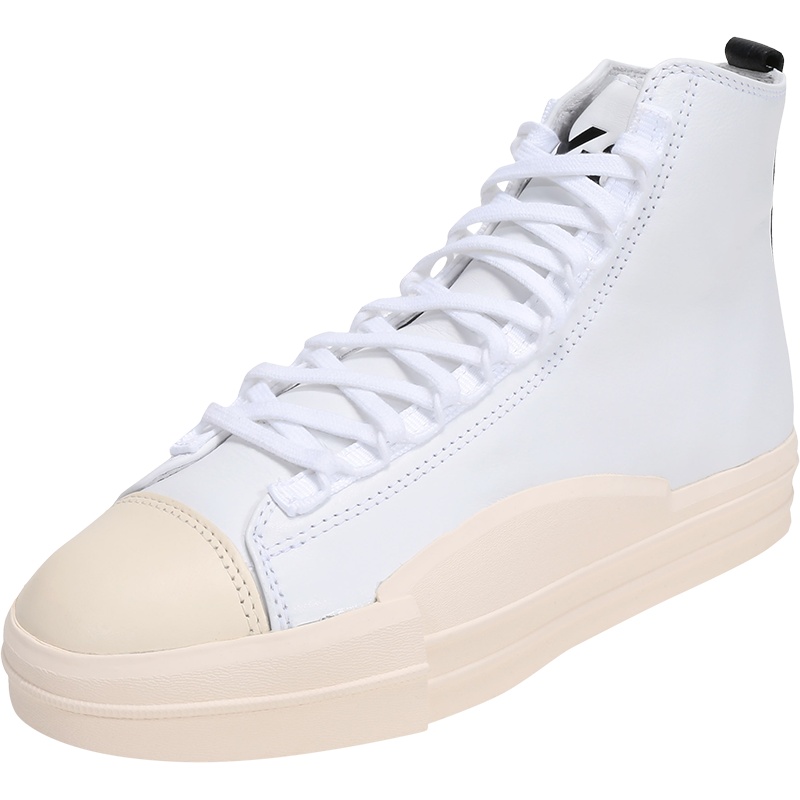 Y-3 男女同款皮革高帮系带休闲运动鞋小白鞋 FX0567