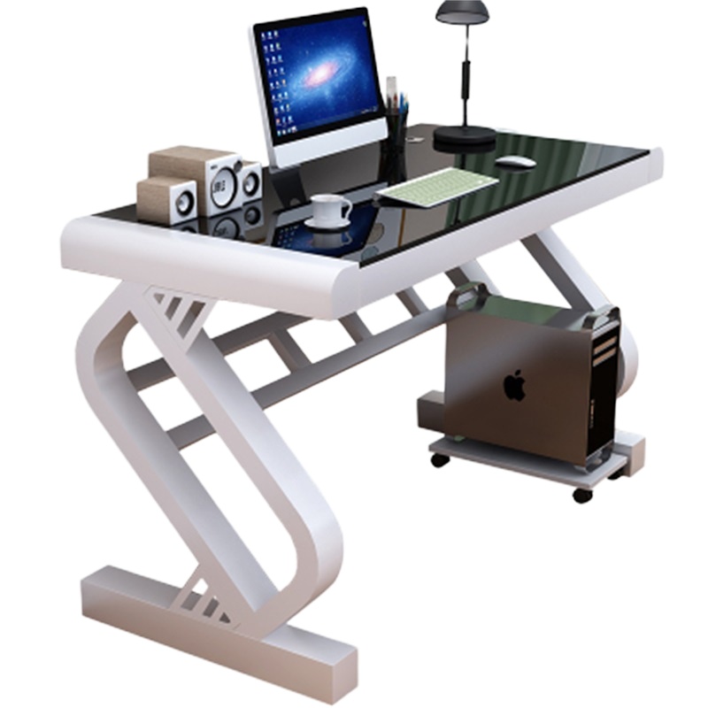 鑫环境 时尚电脑台式桌家用简约现代经济型书桌简易钢化玻璃电脑桌学习桌子