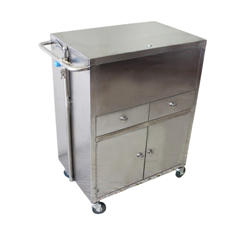 高博士两门两抽不锈钢双门抢救车D043 650*420*860