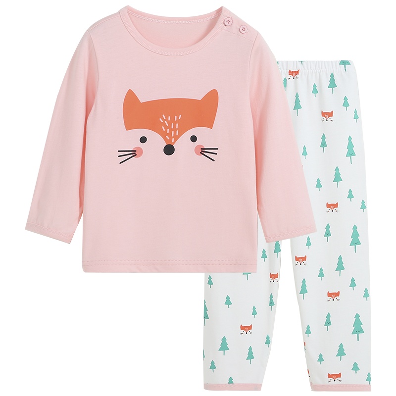 猫人儿童睡衣宝宝空调服纯棉长袖夏季薄款婴儿夏装家居服女童套装