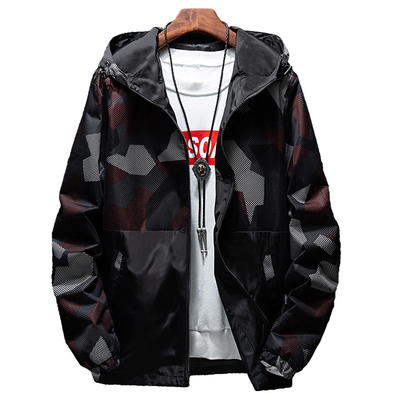 PMMP夹克男士外套大码新款连帽胖子加肥加大迷彩上衣休闲秋季上衣