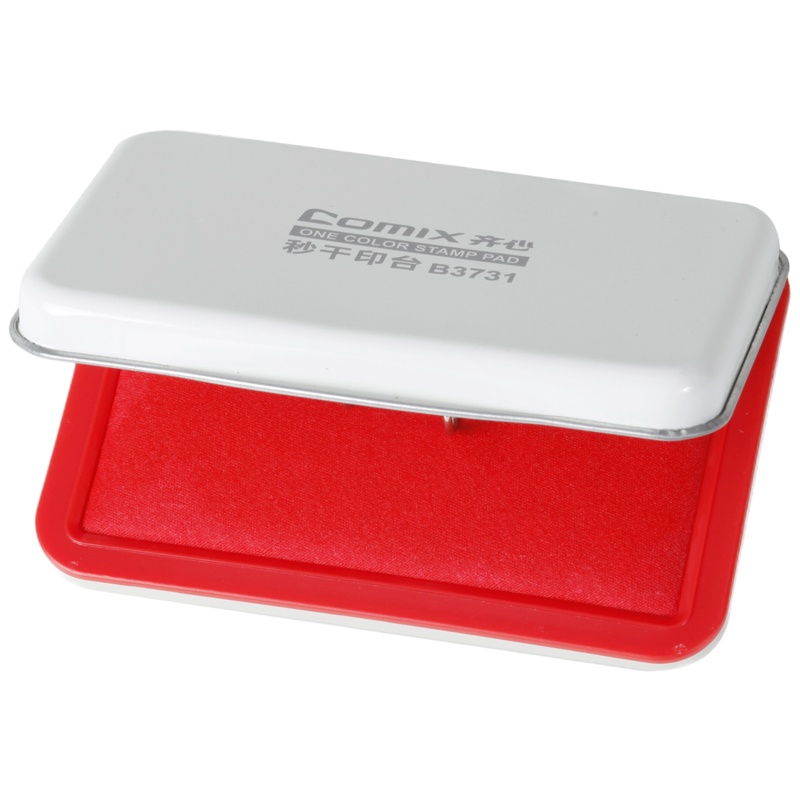 齐心 B3731 速干印台 金属壳方形 小 红 (单位:个)