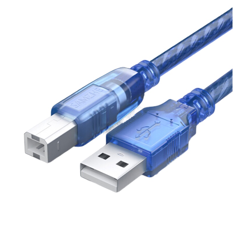 山泽 BA-750 USB打印机线 usb2.0方口数据线 AM/BM 支持惠普佳能爱普生打印机5米蓝色