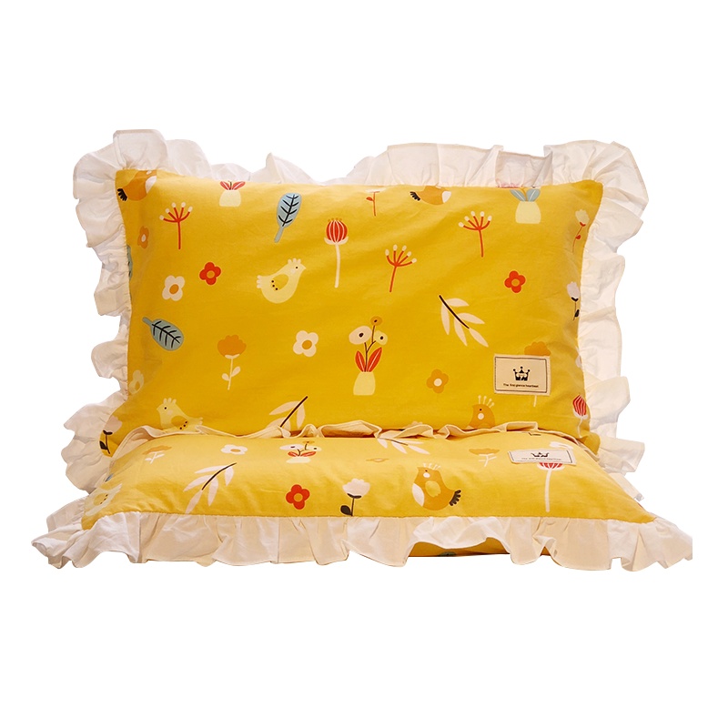 恒源祥水洗全棉婴幼小枕头套一只装花边儿童卡通可爱乳胶枕套纯棉30x50单只套子