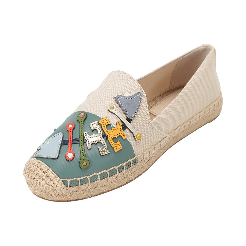 托里·伯奇 TORY BURCH TB女鞋 织物渔夫鞋麻编鞋平底鞋80954