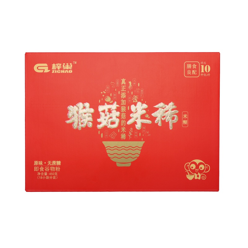 苏宁自营传统滋补 梓巢猴菇米稀原味 早餐营养米糊450g