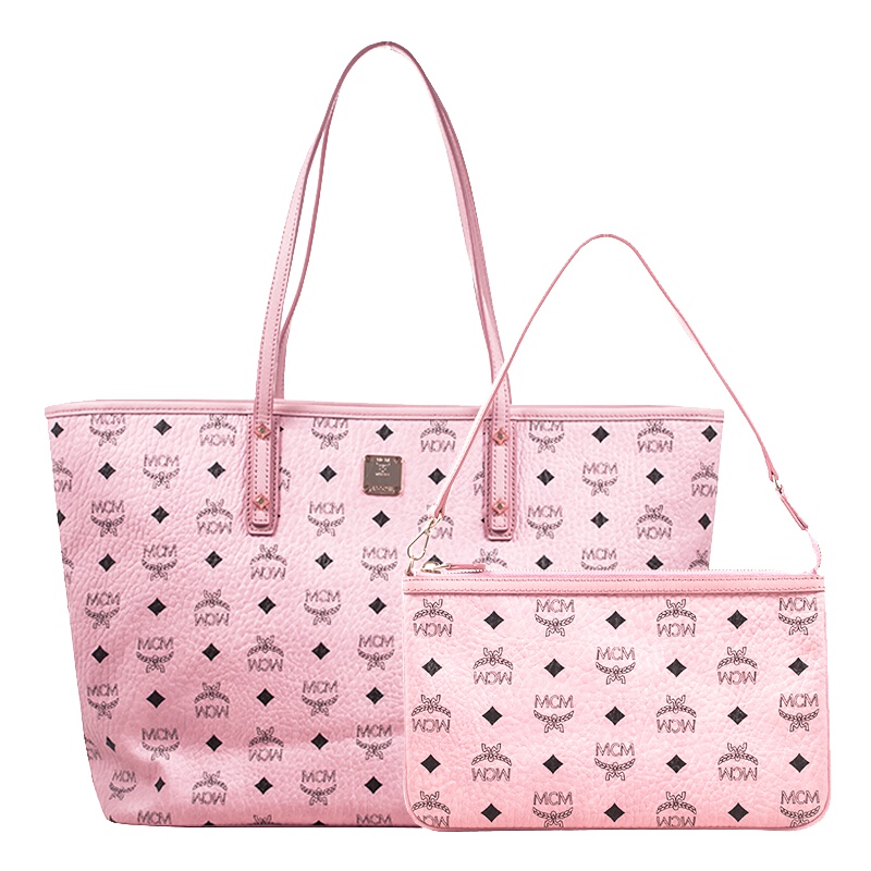 MCM 女士淡粉色人造革简约单肩包手提包 MWP7SVI33PZ001