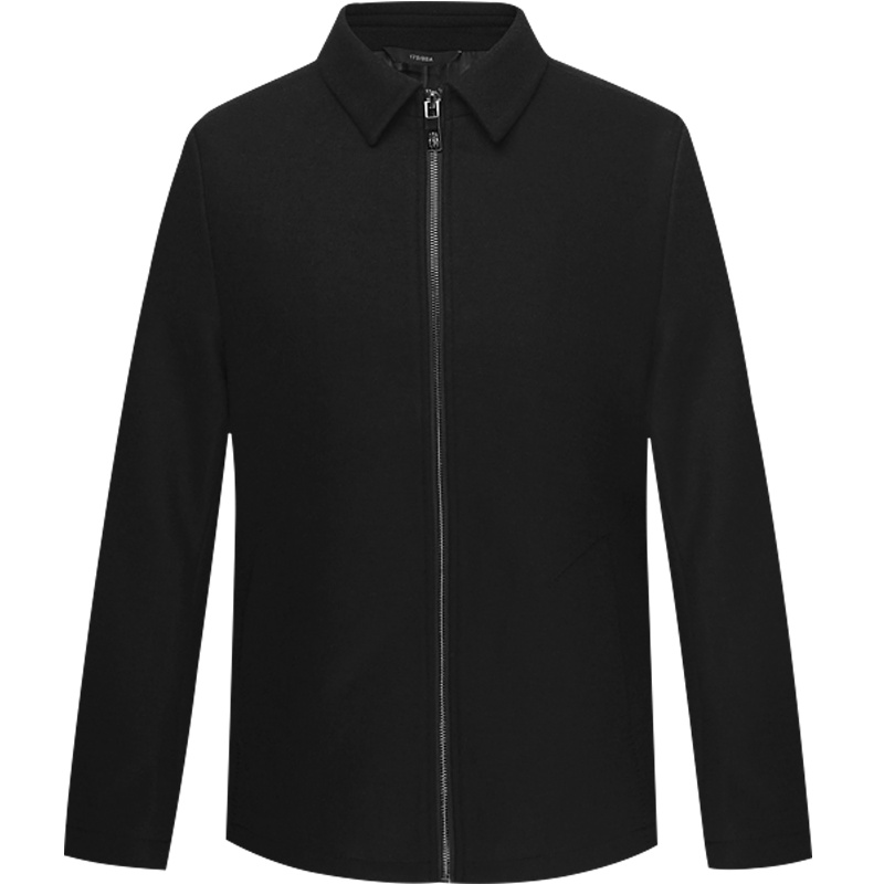 HODO红豆男装 男士毛呢夹克 秋冬季商务休闲简约舒适翻领短款毛呢夹克外套男