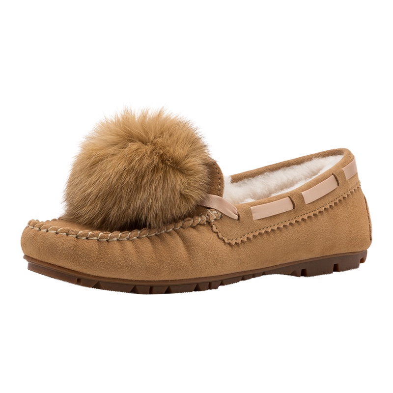 星期六(ST&SAT)秋季新品圆头深口平底毛球单鞋女鞋SS93111042