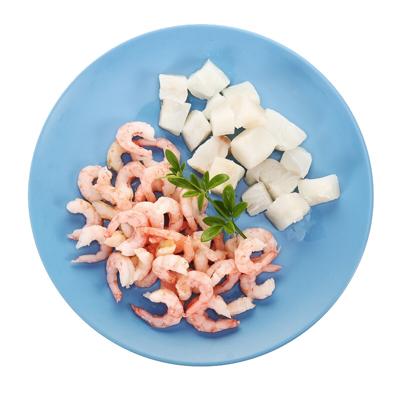 禧美海产 冷冻北极鳕鱼&北极甜虾仁 160g 袋装 母婴系列 海鲜水产