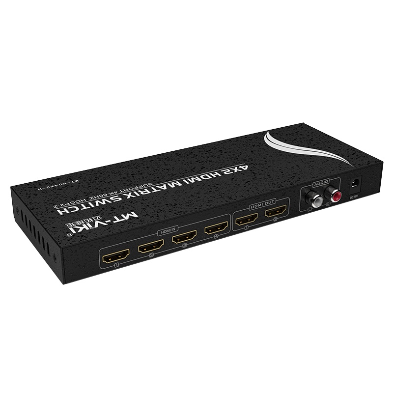 迈拓维矩MT-HD4X2-H高清HDMI2.0矩阵切换器分配器4进2出显示不同画面音视频分离支持4K60HZ