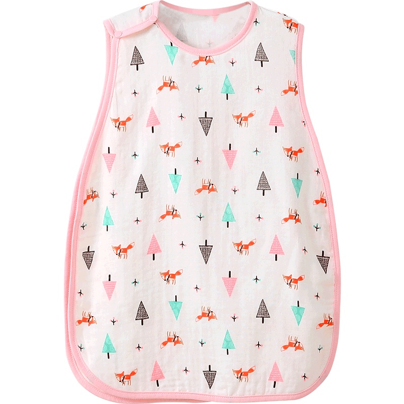 [2条装]龙之涵[LONGZHIHAN]层纱布纱布婴幼儿睡袋儿童防踢被睡袋背心睡袋夏凉款