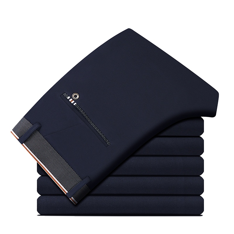 卡帝乐鳄鱼休闲裤男秋冬加厚直筒长裤中年商务纯色男裤子