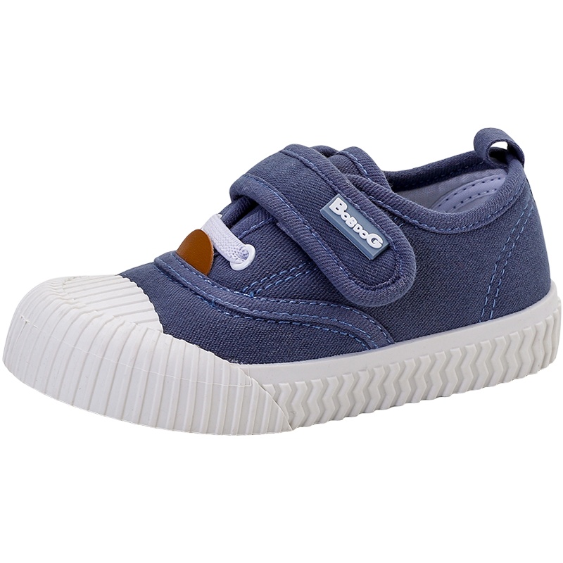 巴布豆童鞋儿童小白鞋男童帆布鞋女童幼儿园板鞋室内宝宝鞋2020春秋款