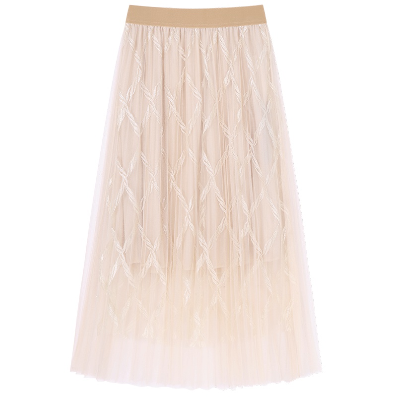 热卖/马克华菲女装纱裙女半身裙中长款2019新款很仙的百褶裙高腰裙子