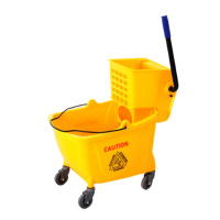 企购优品 白云清洁榨水车挤水车拖把桶酒店商用挤水桶3224升墩布车柞水车 32升榨水车