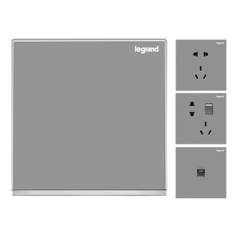 罗格朗(Legrand)插座开关面板家用逸景碳素黑色86型墙壁暗线多孔一开双控带五孔USB智能家居暗装电源插座