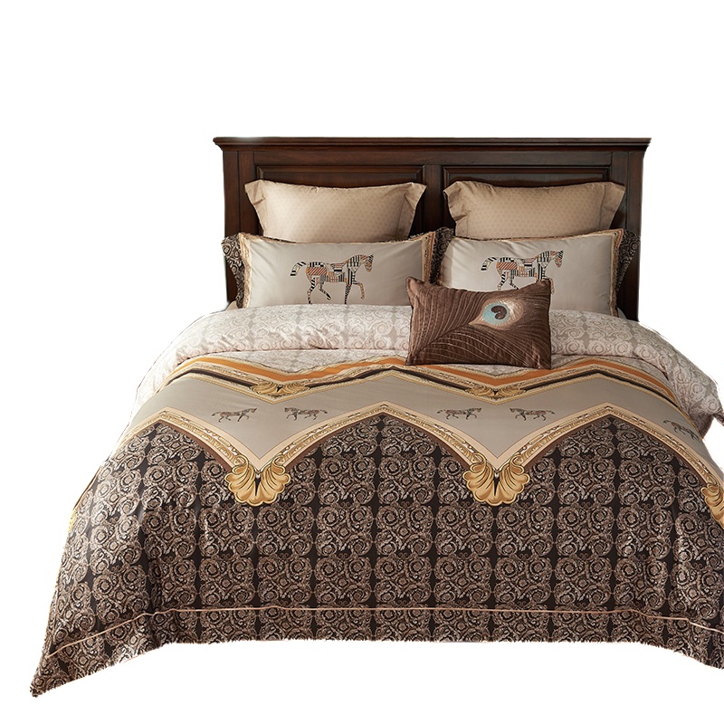 唛乐斯Mallas140S精梳长绒棉四件套 精美大版数码印花纯棉四件套 轻奢唯美古典风格设计