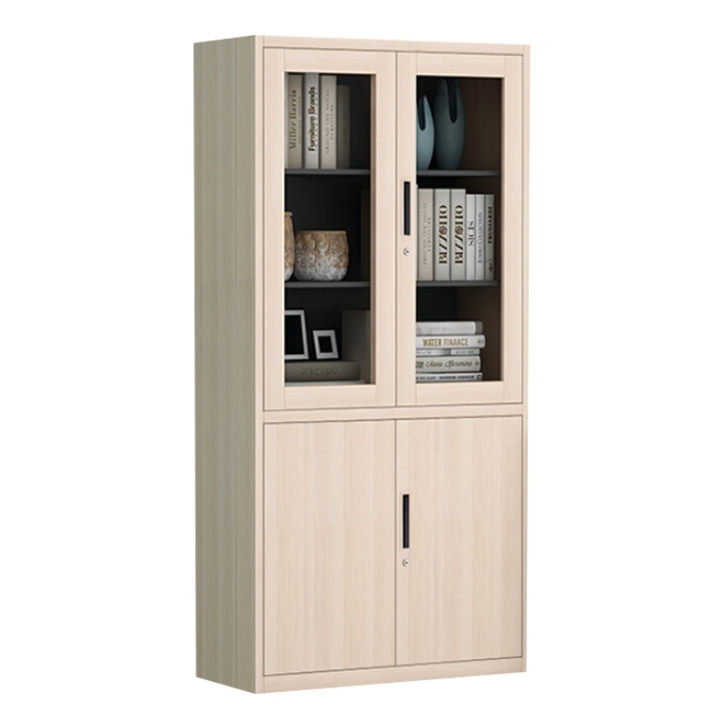 尚艺 木制三门文件柜(1200*400*1800 橡木色)