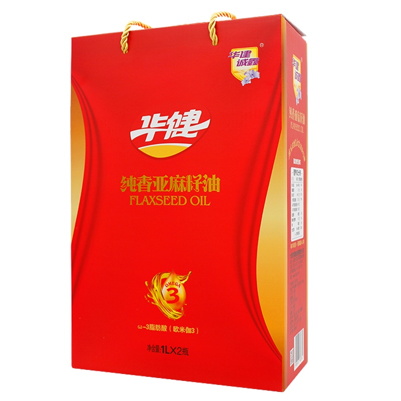 华建诚鑫 纯香亚麻籽油1L*2瓶礼盒