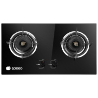 apeeo 燃气灶JZT-H-8633T自行安装天然气嵌入式台嵌两用安全童锁熄火保护加厚火盖钢化玻璃面板双灶煤气灶