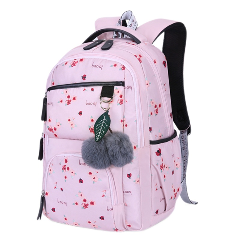 迪嘉乐女双肩包学生书包女中学生高中生印花女休闲背包轻便笔记本电脑包