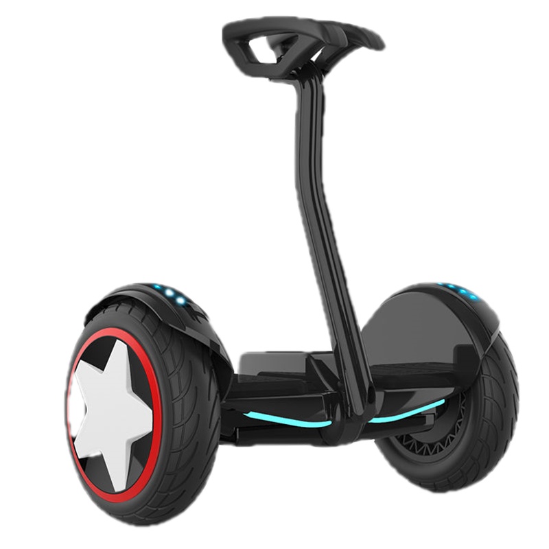 智能电动平衡车儿童双轮成人学生儿童8-12自平衡车带杆手提平衡车 10手控腿控+app+跑马灯+蓝牙+白