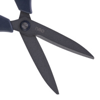 得力77754 特氟龙防粘防锈办公居家剪刀 弧形剪片省力剪子 灰色