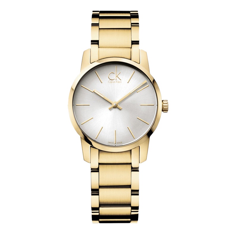 CK卡文克莱手表夜光PVD镀金表带表壳石英表女表K2G23546