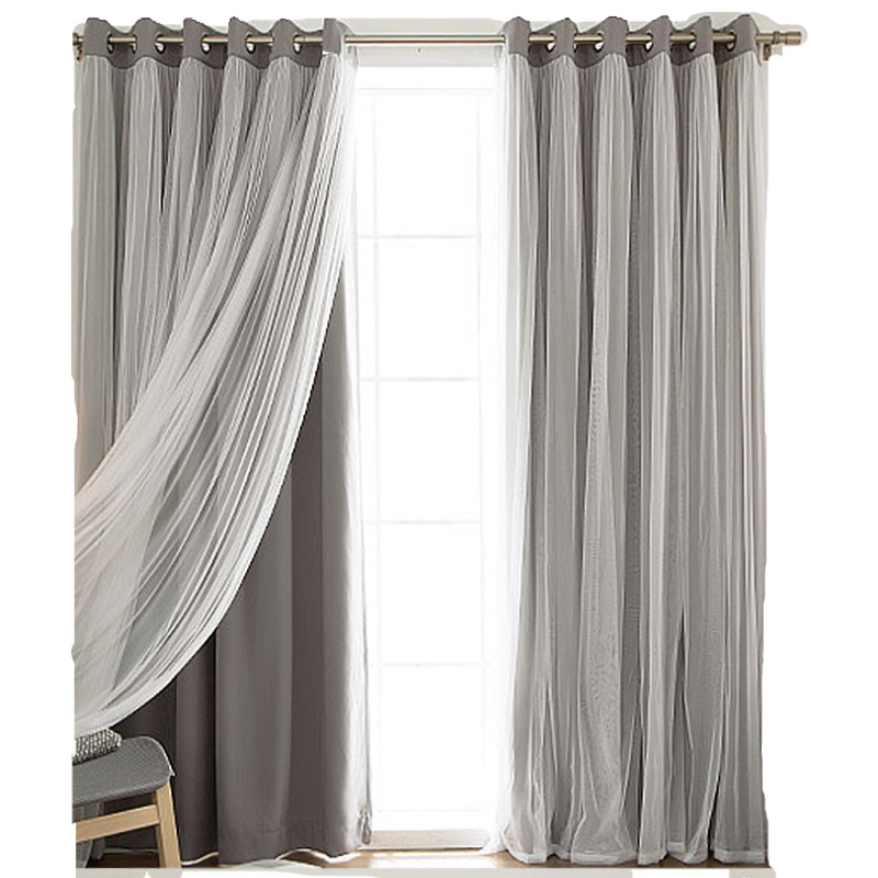 美帮汇全遮光蕾丝北欧布料公主风现代简约卧室飘窗定制窗帘成品