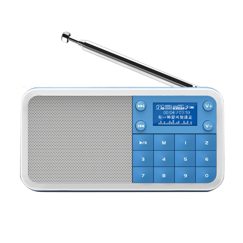 熊猫(PANDA)DS-186便携式插卡音箱小收音机低音便携插卡充电U盘小音响音乐播放器老人 蓝色