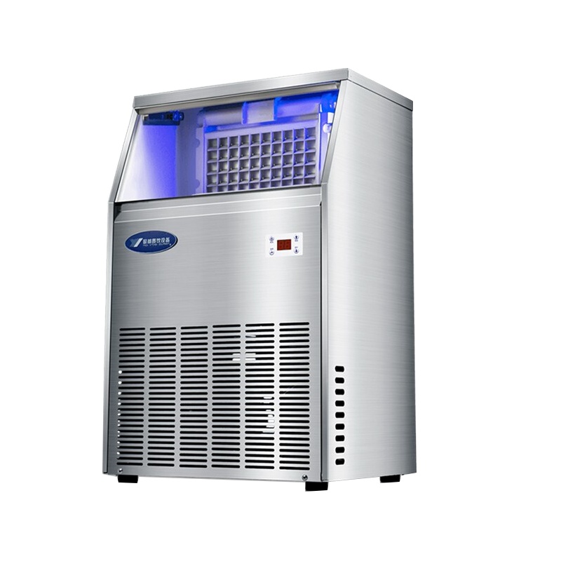 银都商用制冰机奶茶店大型全自动不锈钢方冰冰块机 50冰格(日供1000杯奶茶) 制冰机