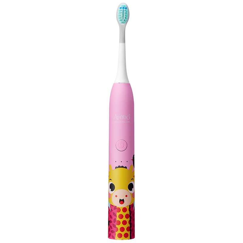 荷兰艾优APIYOO官方旗舰店 儿童声波电动牙刷 A7 防水充电式 3-12岁儿童款 斑尼鹿 粉色