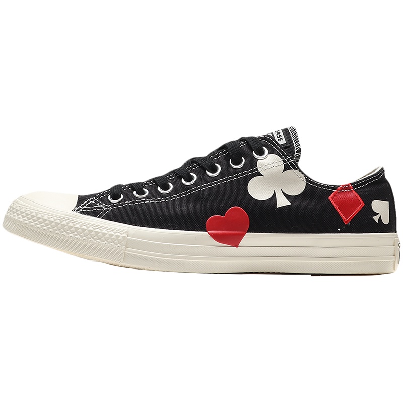 CONVERSE男鞋女鞋板鞋新款ALL STAR扑克印花复古低帮运动鞋165670C