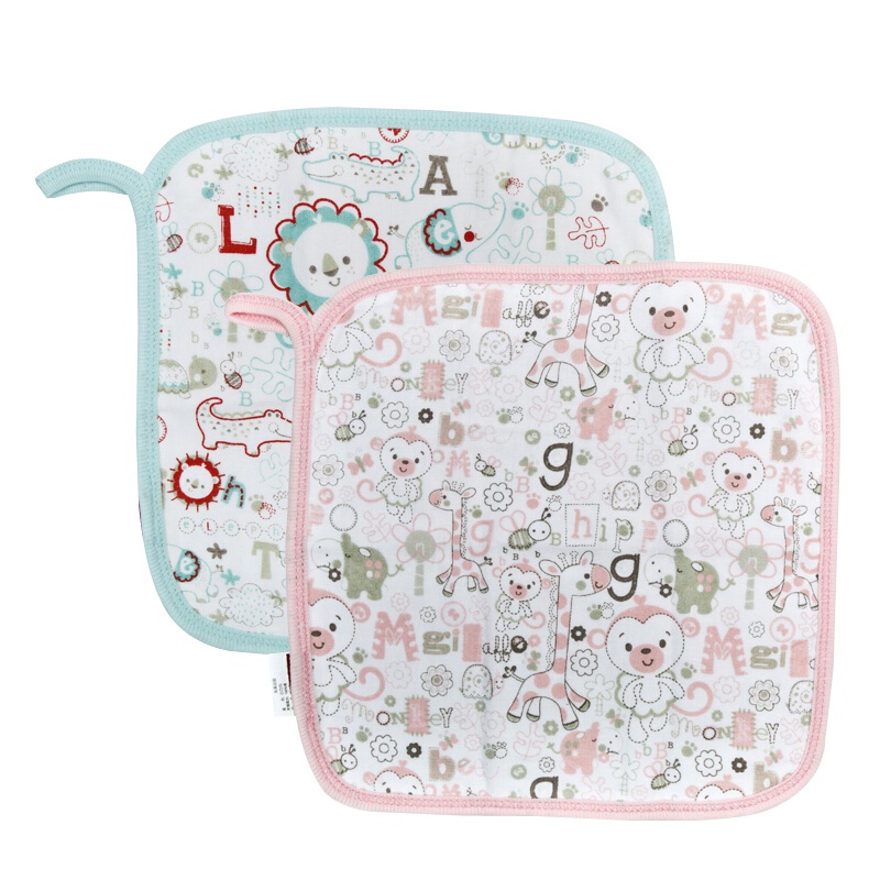 费雪（Fisher-Price） 纱布吸汗巾、垫背隔汗、口水巾2条装 多层纱布柔软吸汗