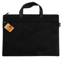 [精选]得力(deli)5840 黑色帆布手提袋文件袋档案袋公文包公文袋A4风琴包 办公用品双层商务手提袋