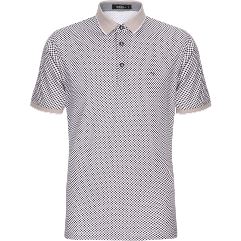 柒牌SEVEN男装T恤夏商务休闲格子短袖修身半袖翻领男士体恤半袖