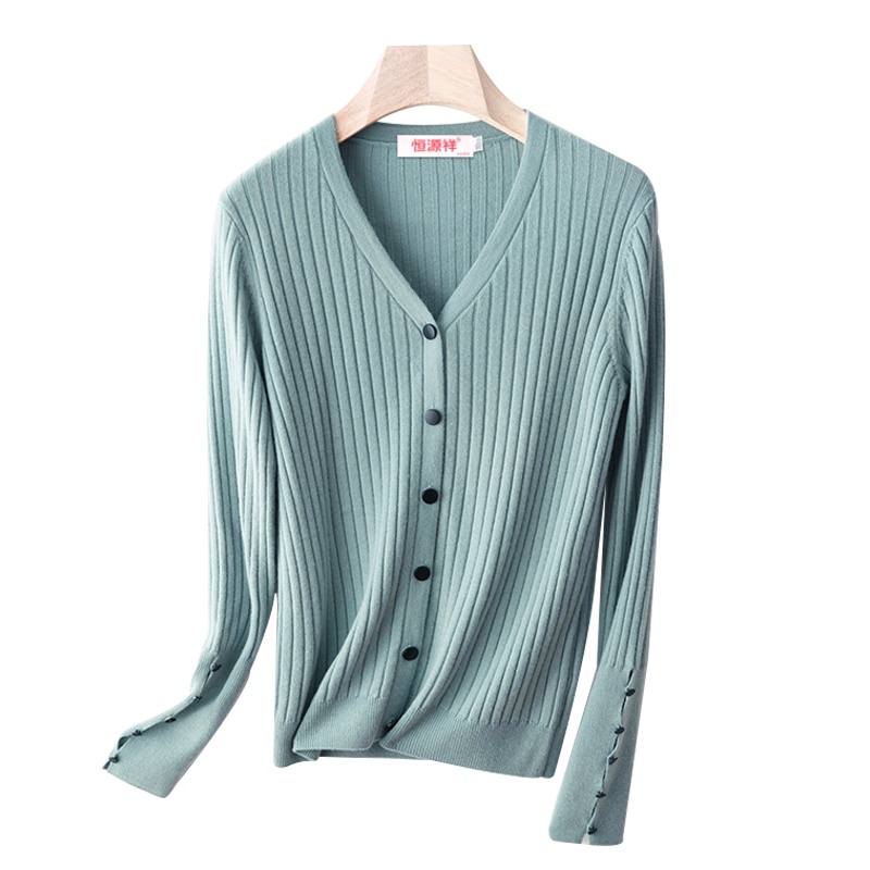 恒源祥女士羊毛衫2020新款秋冬纯羊毛长袖个性时尚针织开衫毛衣外套