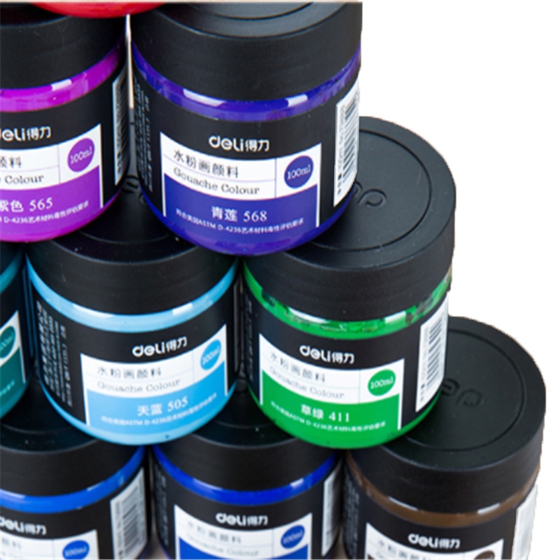 得力(deli)马利 丙烯颜料 300ml罐装美术颜料(20色随机发货)