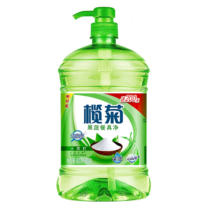 榄菊 洗洁精果蔬餐具净小苏打1kg 家庭装家用厨房去油洗碗液碟剂洗涤灵 水果蔬菜清洁剂