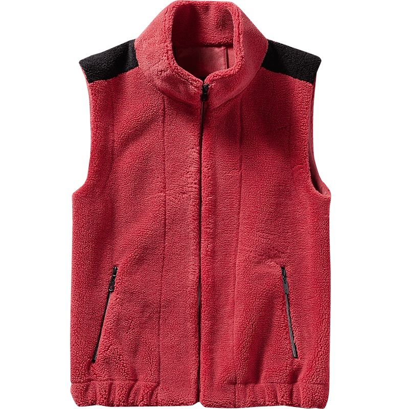 雅鹿男装冬季男士开衫抓绒衣保暖休闲户外立领颗粒绒男士马甲Y747AW11915