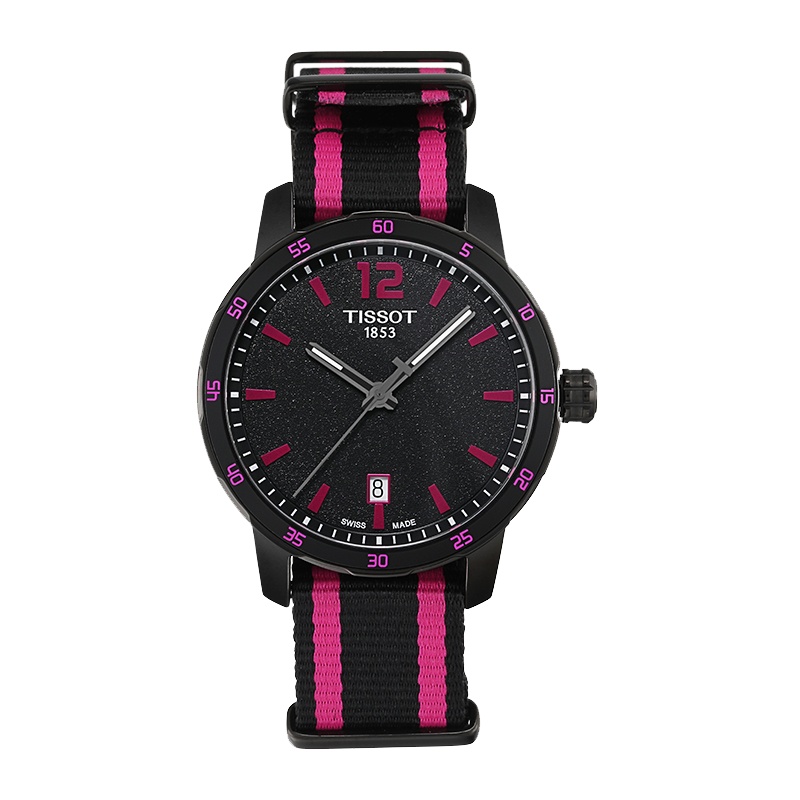 天梭(TISSOT)时捷系列时尚休闲潮流帆布表带石英男士手表T095.410.37.057.01