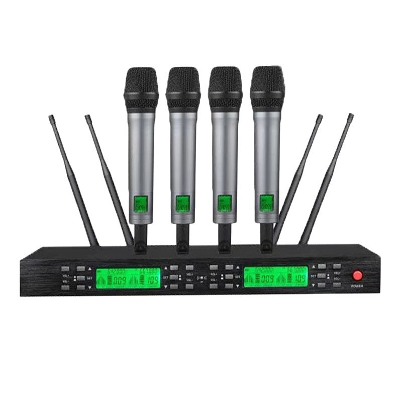 小蜜蜂 无线一分4手持麦克风2专业无线话筒段舞台唱歌家用KTV会议室麦克风